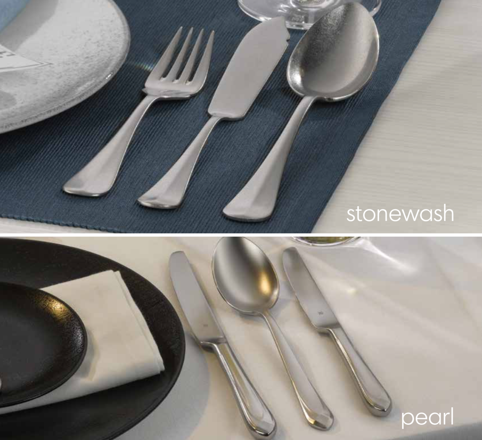 Pearl vs. Stonewash - A Quick Comparison of These Popular Flatware Finishes